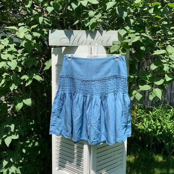 Flirty & Fun Loft Side Zip Denim Mini - Picture 1 of 7